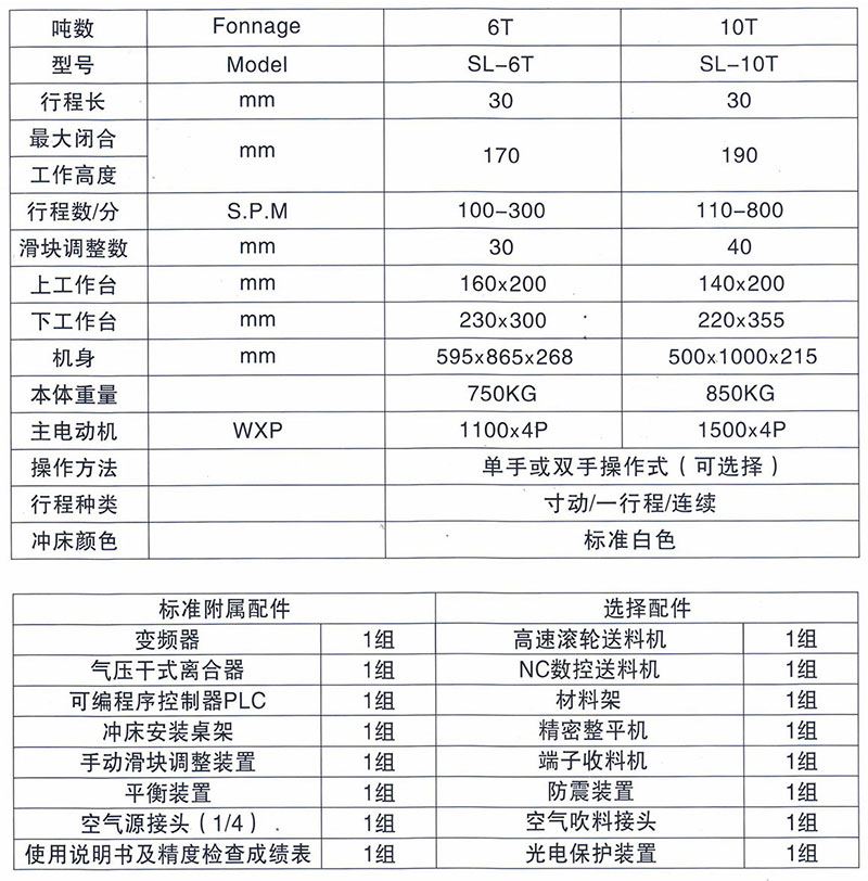 小型高速冲床参数,小吨位高速冲床参数